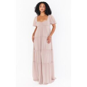 Show me Your Mumu Nicole Maxi Dress in Soft beige chiffon Size: Small NWT